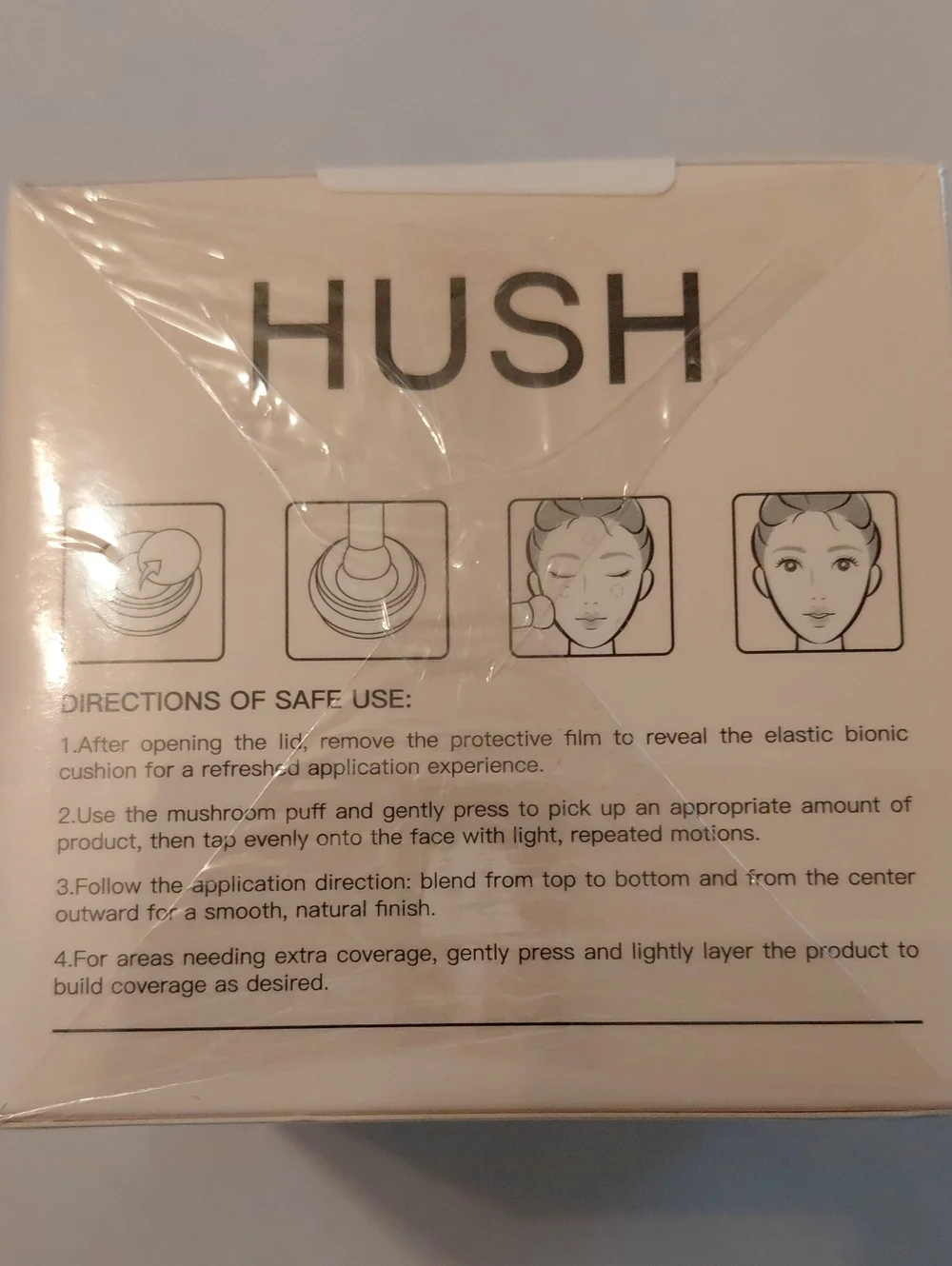 Hush Glow Foundation Cushion Ivory Exp 2028 Factory Sealed Makeup W/ Instruction
